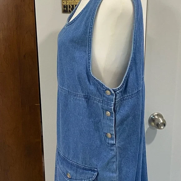 Casual Blue Denim Midi Dress - Picture 3 of 10